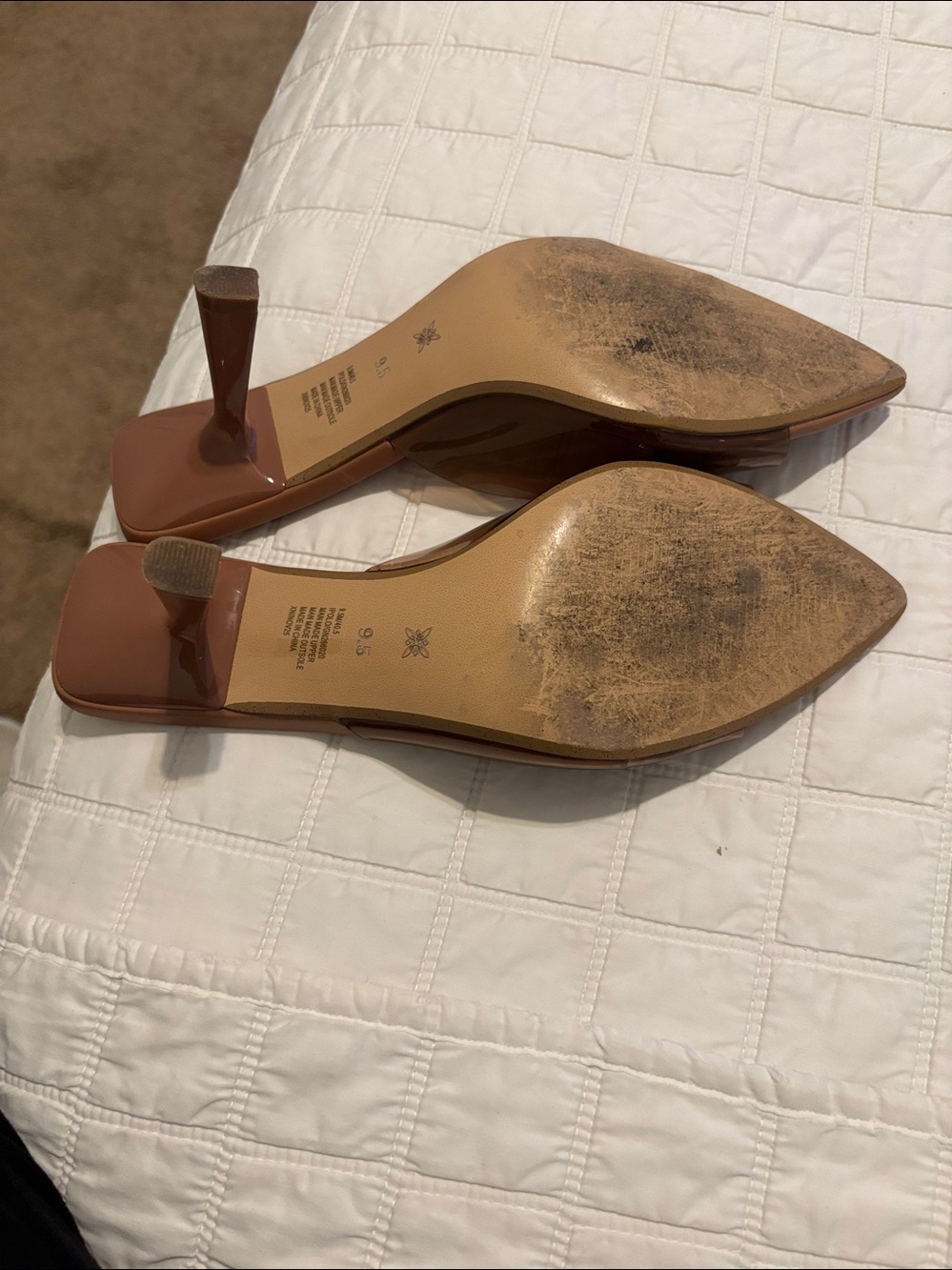 BCBGeneration Tan Clear-Band Square-Toe Mules - Picture 3 of 5